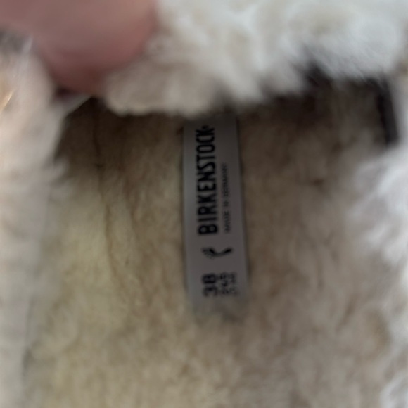 Birkenstock Big Buckle Shearling Clog Mule Eggshell Teddy 38 - Picture 6 of 10